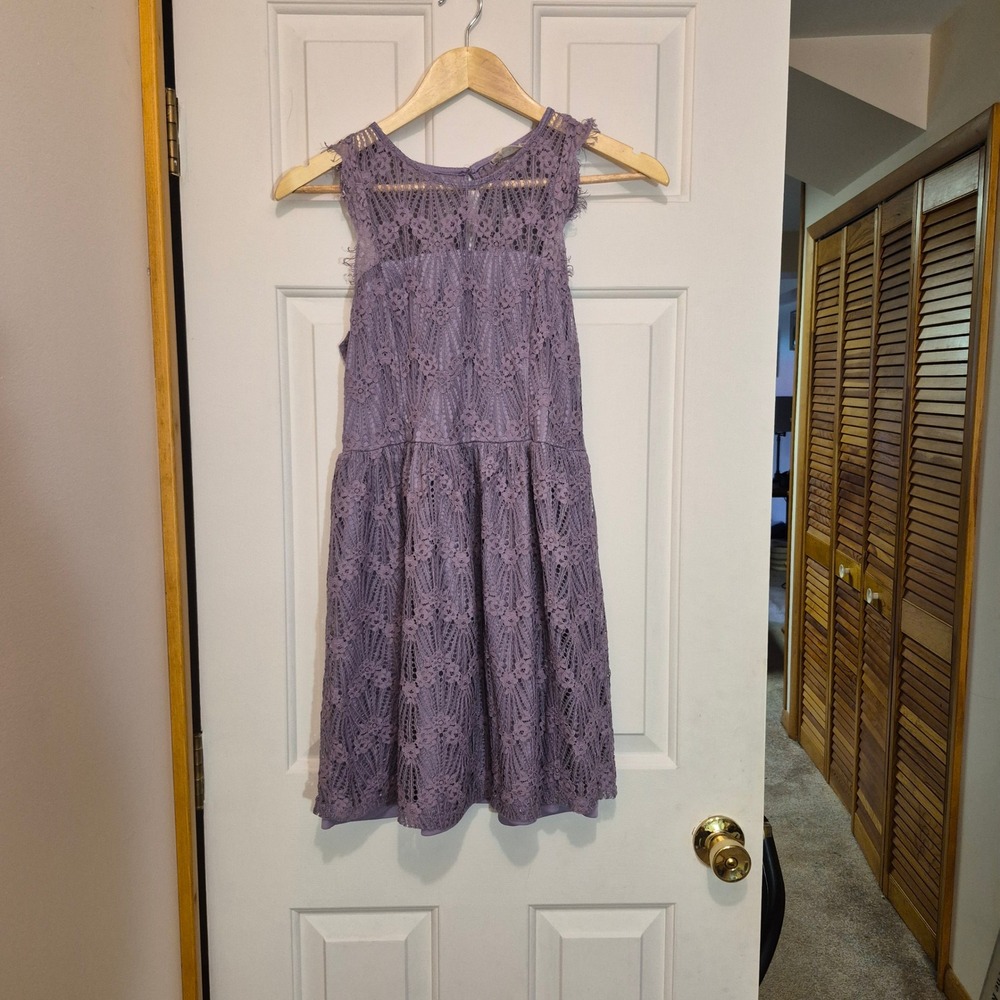 Altar'd State Lavender Purple Floral Lace Sleeveless Mini Dress Womens‎ Size M